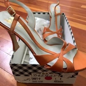 Delicious orange patent sandals